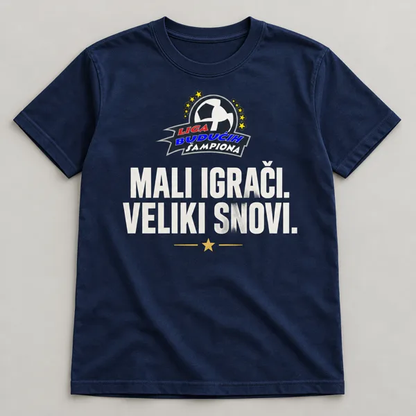 Predlog dizajna: Majica „Veliki snovi” — Plava — MALI IGRAČI. VELIKI SNOVI.